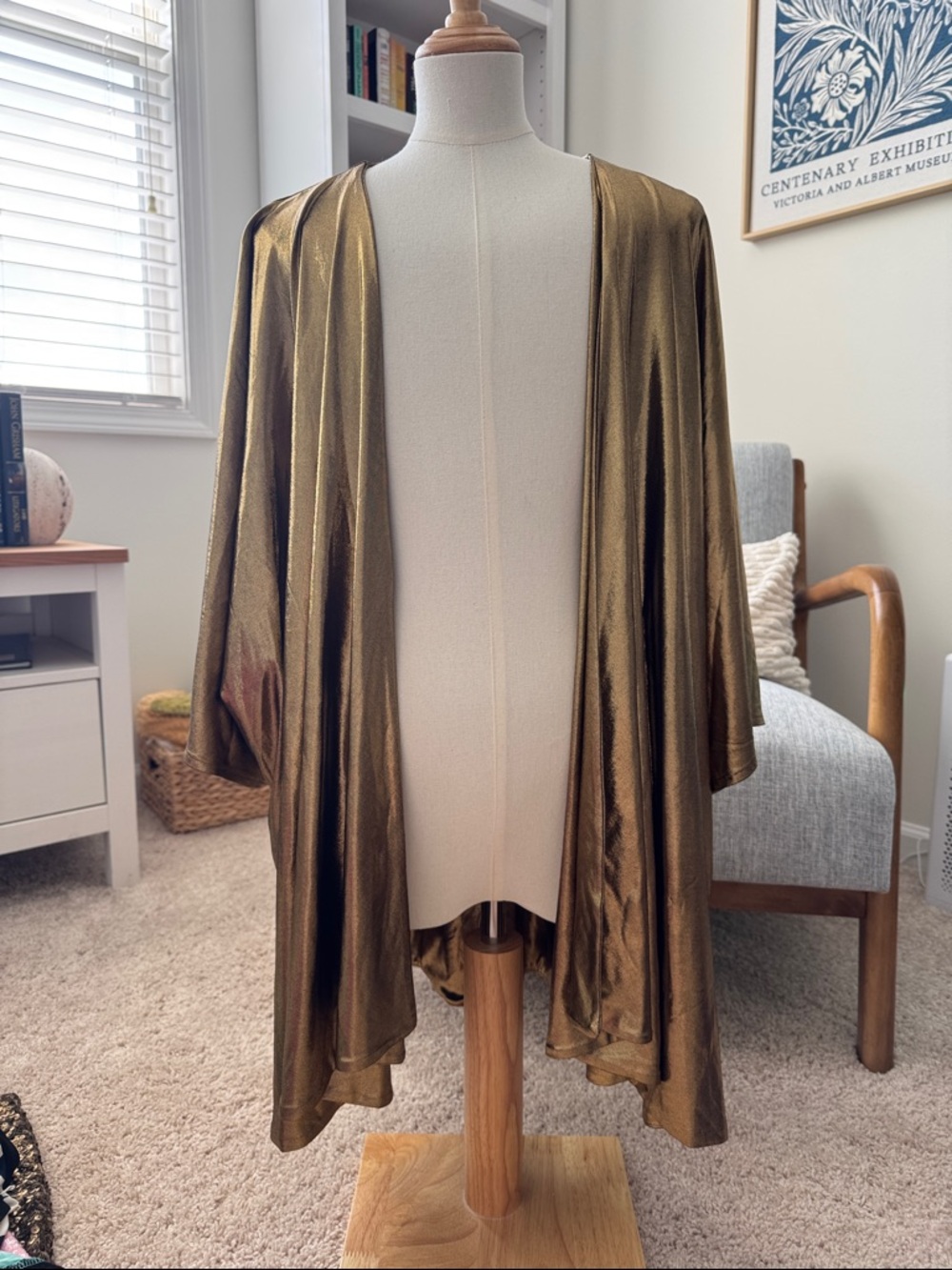 Lovers + Friends Metallic Gold Shimmer Top